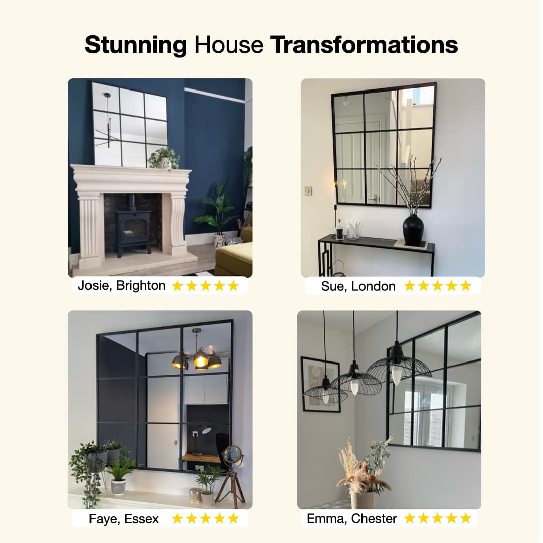 Industrial Window Lined Mirror