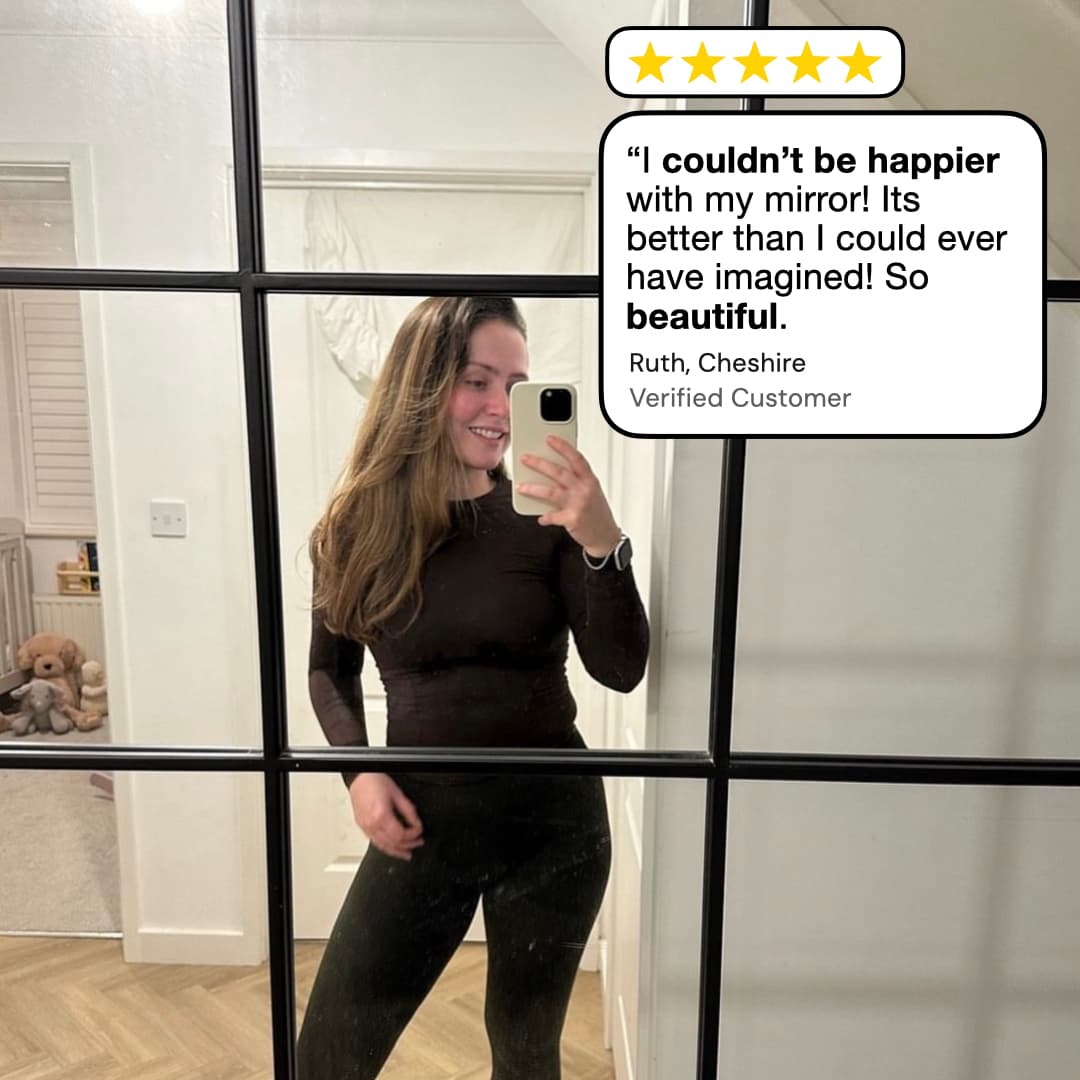 Industrial Window Lined Mirror