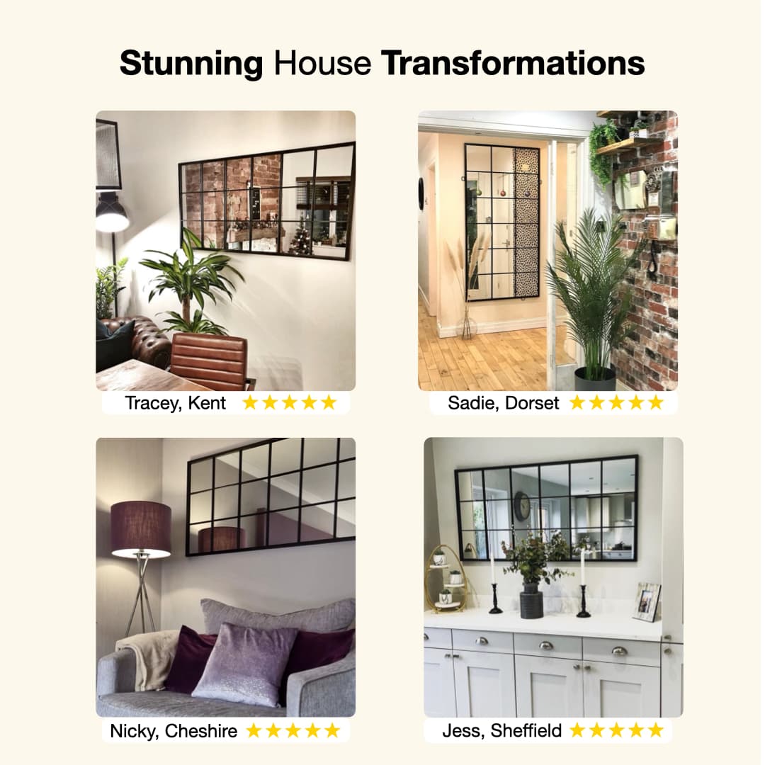 Industrial Window Lined Mirror