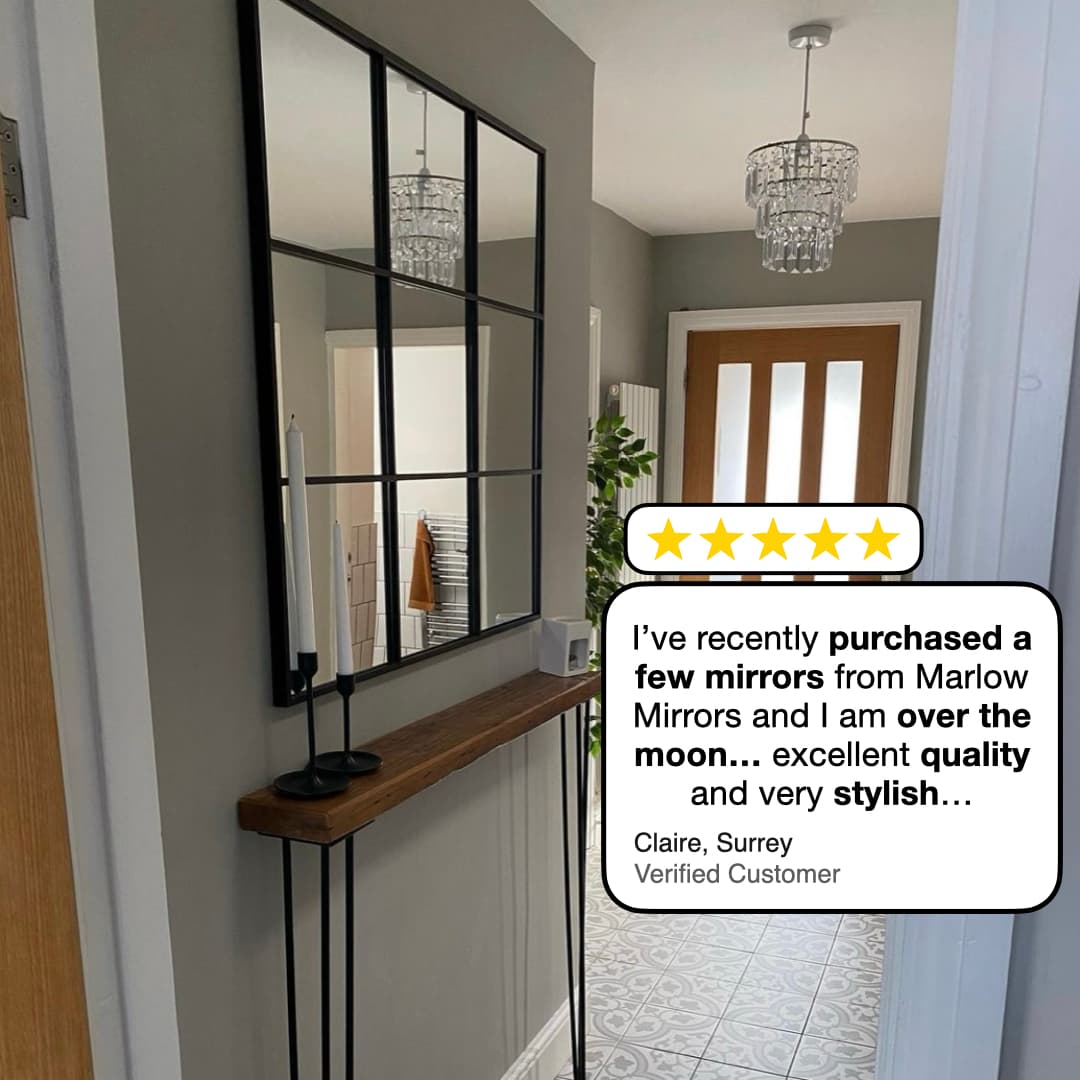 Industrial Window Lined Mirror