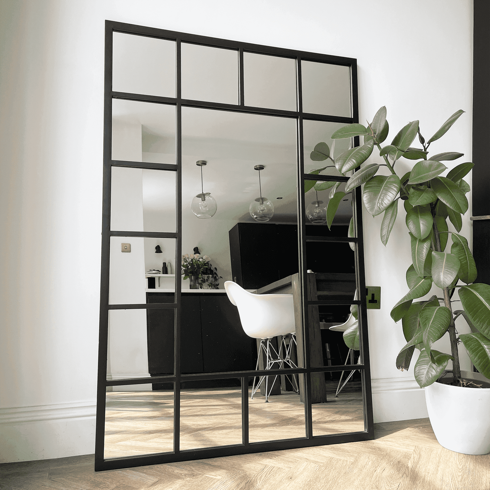 Kensington Industrial Window Style Mirror 140cm x 90cm
